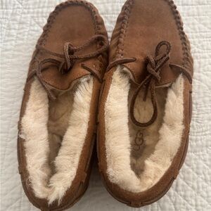 UGG Australia Chestnut Suede Slippers with Plush Lining